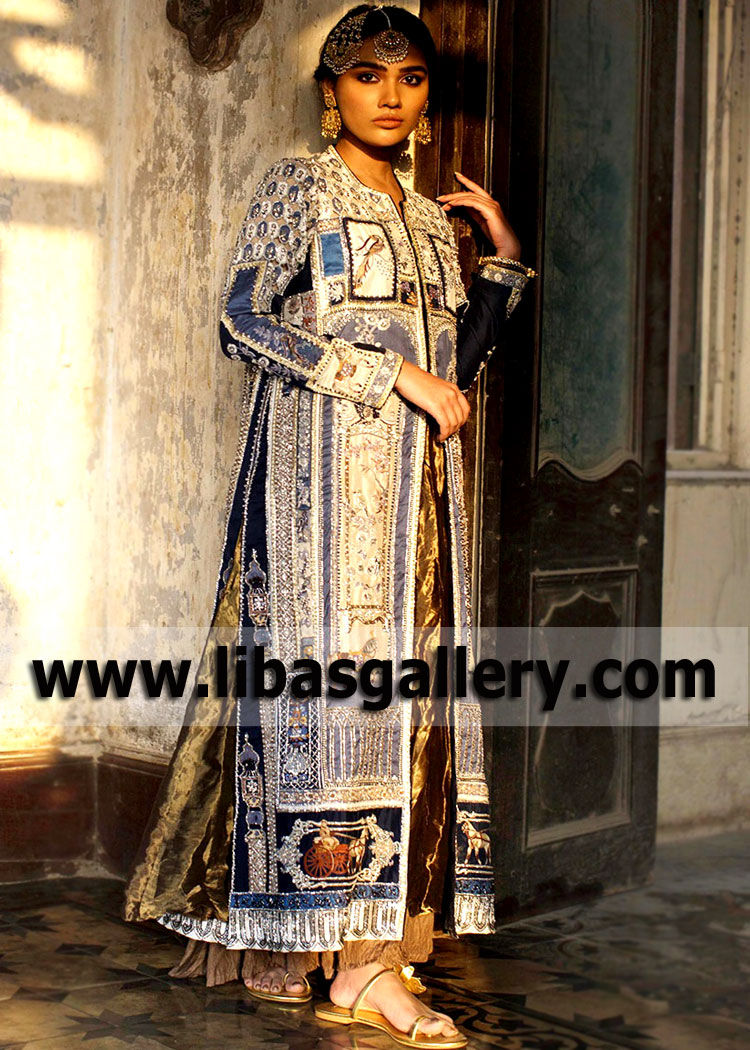 Blue Kaye Formal Jacket Maxi Dress