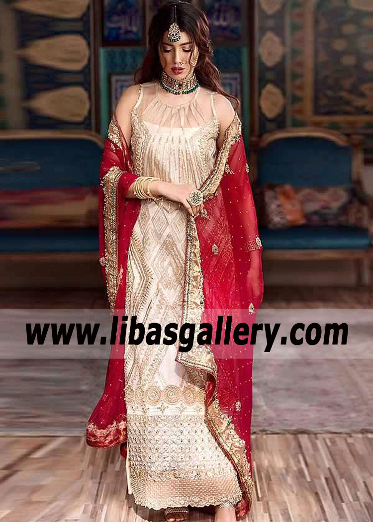 Off White Maroon Arwen Special Occasion Dress