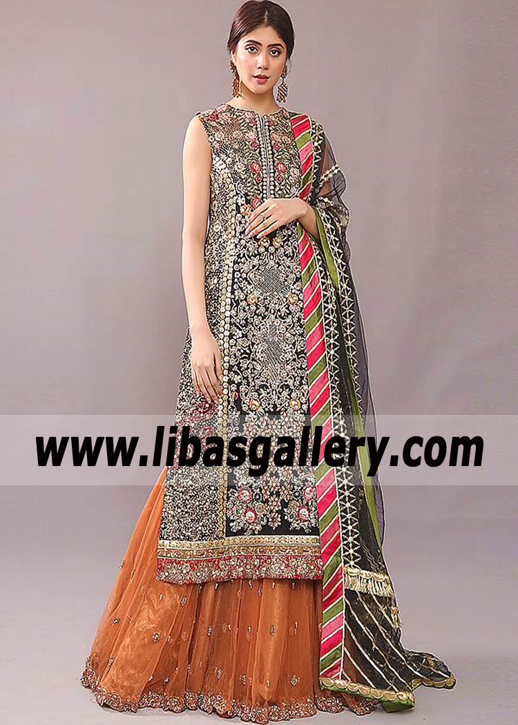 Luxurious Bridal Lehenga London Cambridge UK Pakistani Designer Lehenga for Mehendi Function