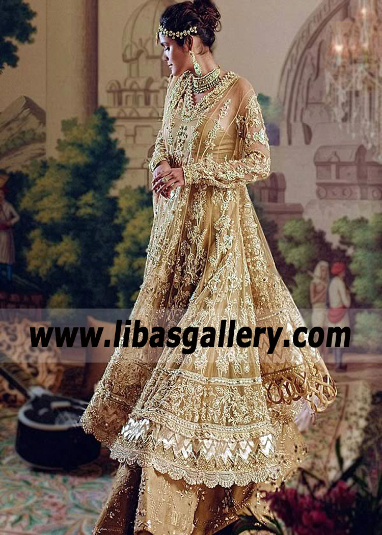 Wheat Nolina Bridal Anarkali Suit for Wedding Party