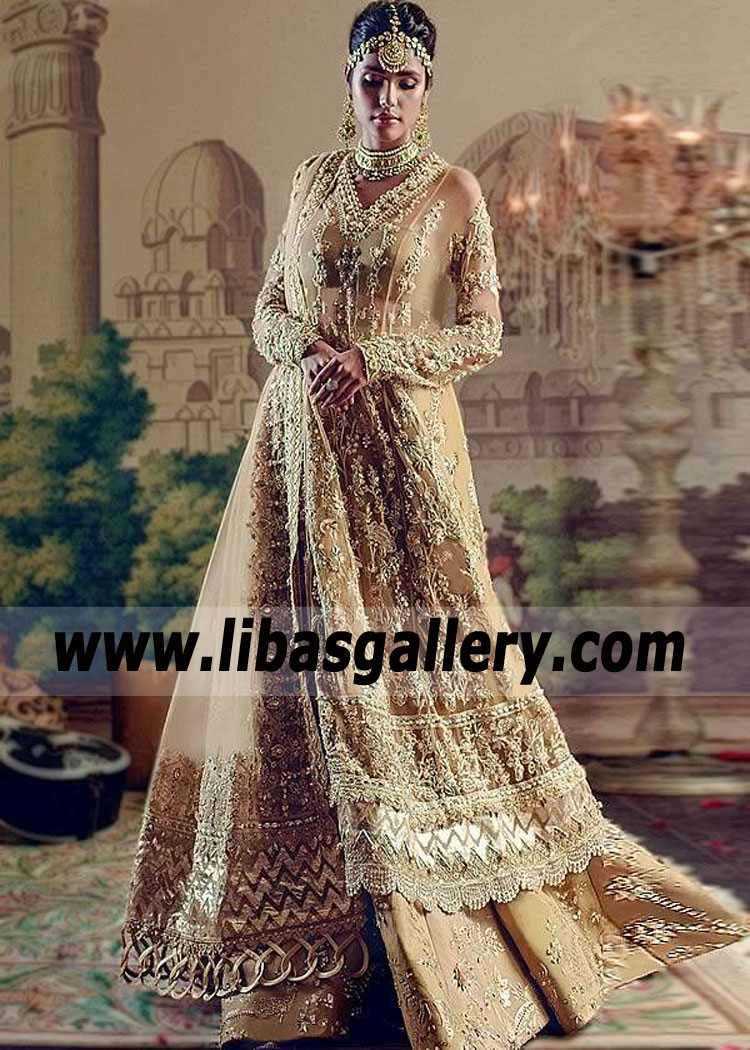 Latest Bridal Anarkali Suit for Wedding Party Ithaca New York USA Elan Bridal Anarkali Sharara Suits