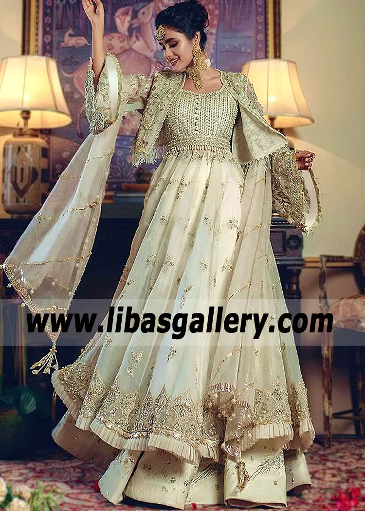 Latest Anarkali Suit With Embroidered Bolero Jacket Croydon England UK ELAN Anarkali Suit