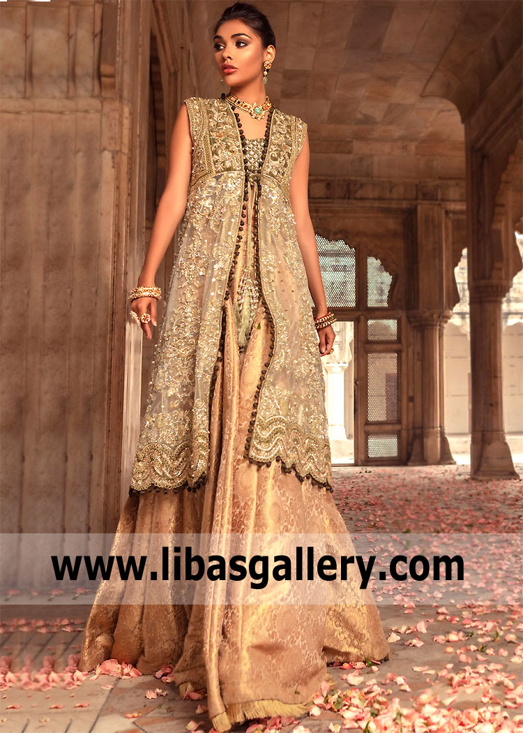 Copper Gold Bridal Lehenga Pakistani Bridal Lehenga Designs Wedding Lehenga UK USA Canada Australia