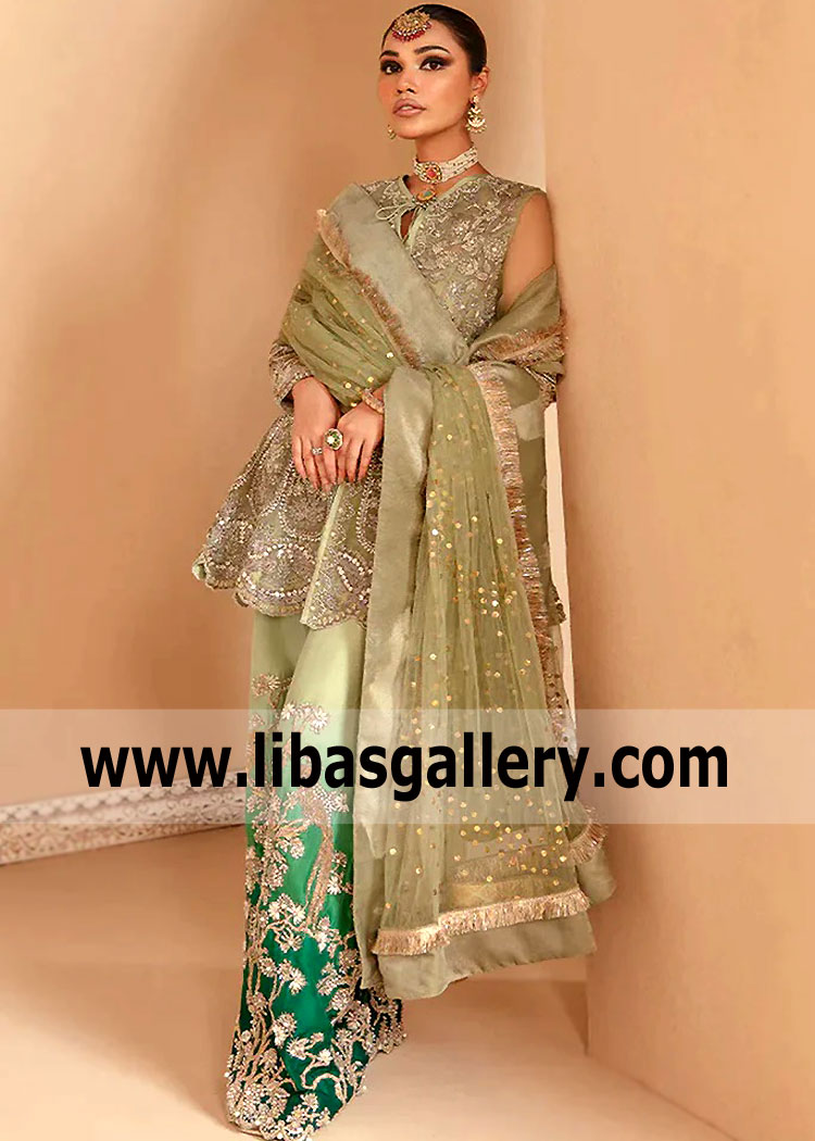 Pakistani Wedding Peplum Dress Southall UK Trendy Party Dresses Bridal Peplum Dresses