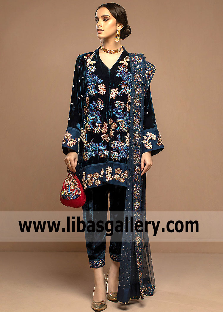 Royal Blue Malus Formal Velvet Dress