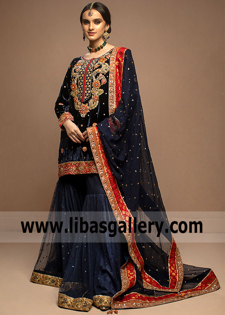 Navy Ovule Special Occasion Lehenga Dress