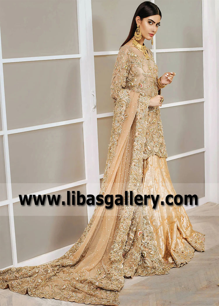 Peach Celosia Bridal Lehenga Dress