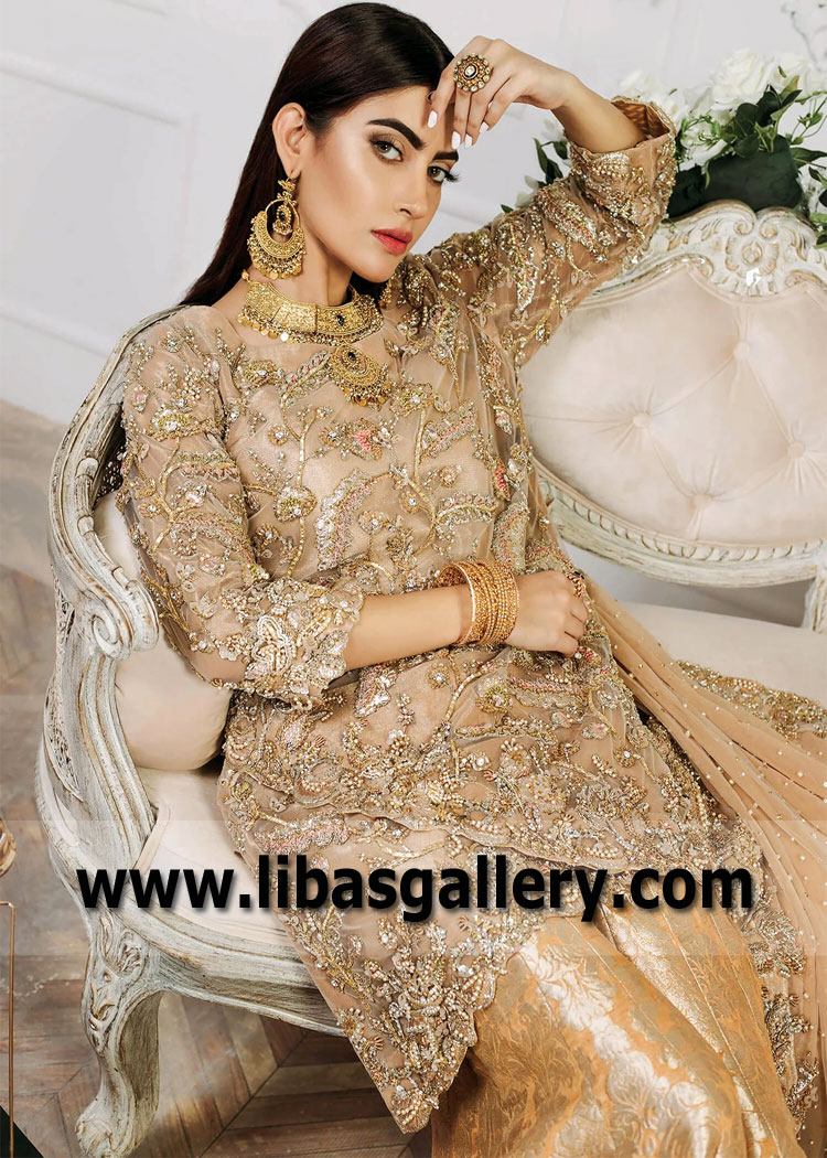 Peach Celosia Bridal Lehenga Dress