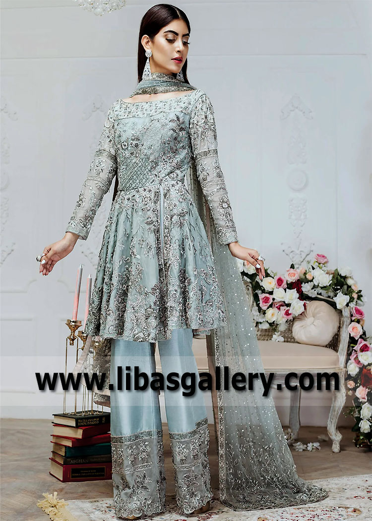 Peplum Lehenga Peach Colour Dress Pakistani #BS217 | Peach color dress,  Beautiful pakistani dresses, Pakistani fancy dresses