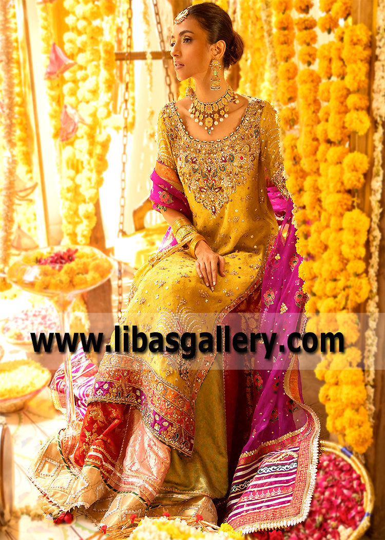 Pakistani Bridal Dresses for Mayon Houston Texas USA Mehndi Bridal Dresses with price