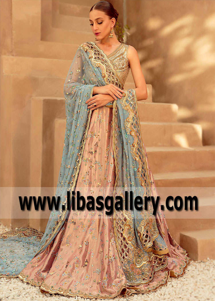 Designer Tena Durrani Wedding Lehenga Dress Surrey UK Latest Wedding Occasion Dresses Pakistan