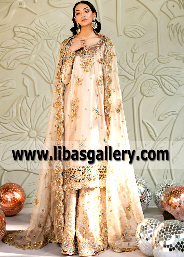 Wedding Sharara Designer Tena Durrani Sharara Pakistani Dhaka pajama Dresses UK USA Canada