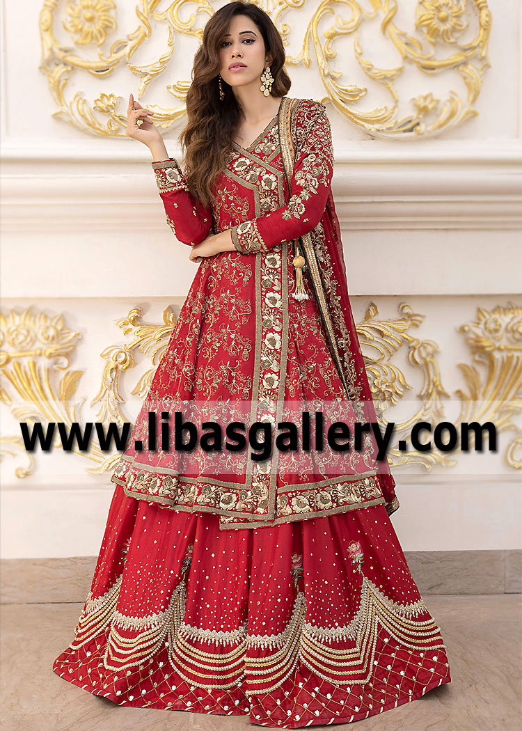 Buy Angrakha Style Bridal Dress for Women Online from India's Luxury  Designers 2024