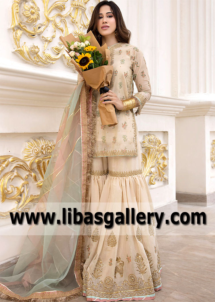 Latest Wedding Gharara Suit Westford, Massachusetts, USA Designer Gharara Suits Designs