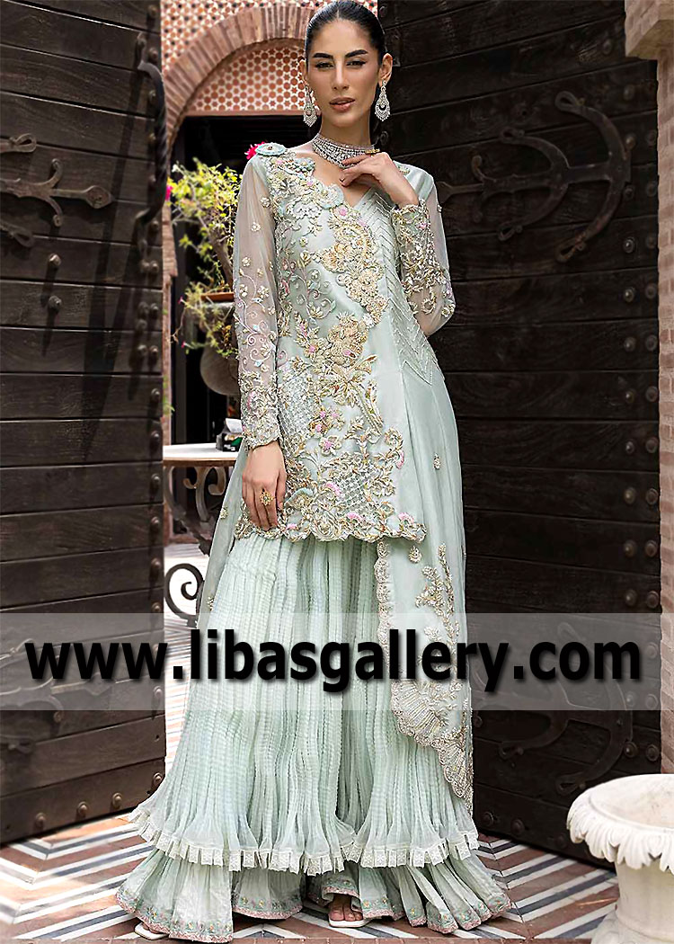 Pakistani Sharara Dress Tampa Florida USA Layered Sharara Dresses Asifa And Nabeel