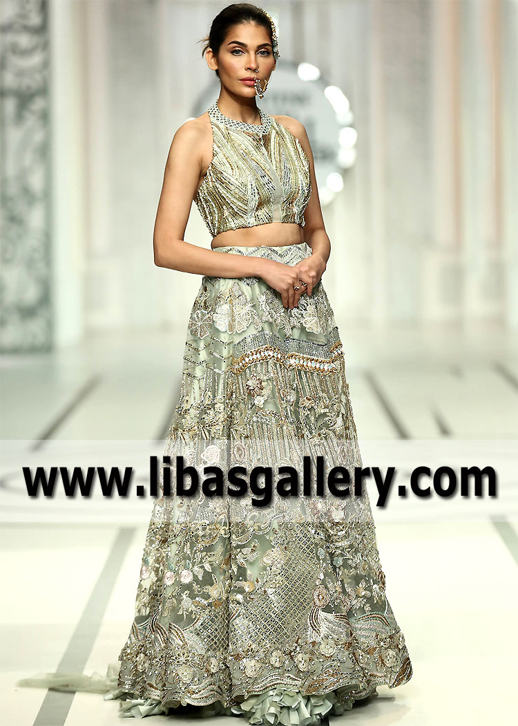 Light Celadon Bloom Majestic Lehenga Choli