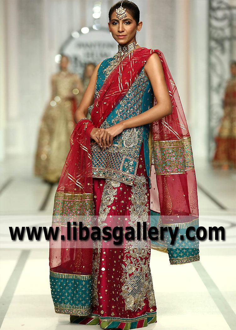 Pakistani Bridal Wear Sharara Reston Washington USA Asifa & Nabeel Bridal Wear Sharara with Price