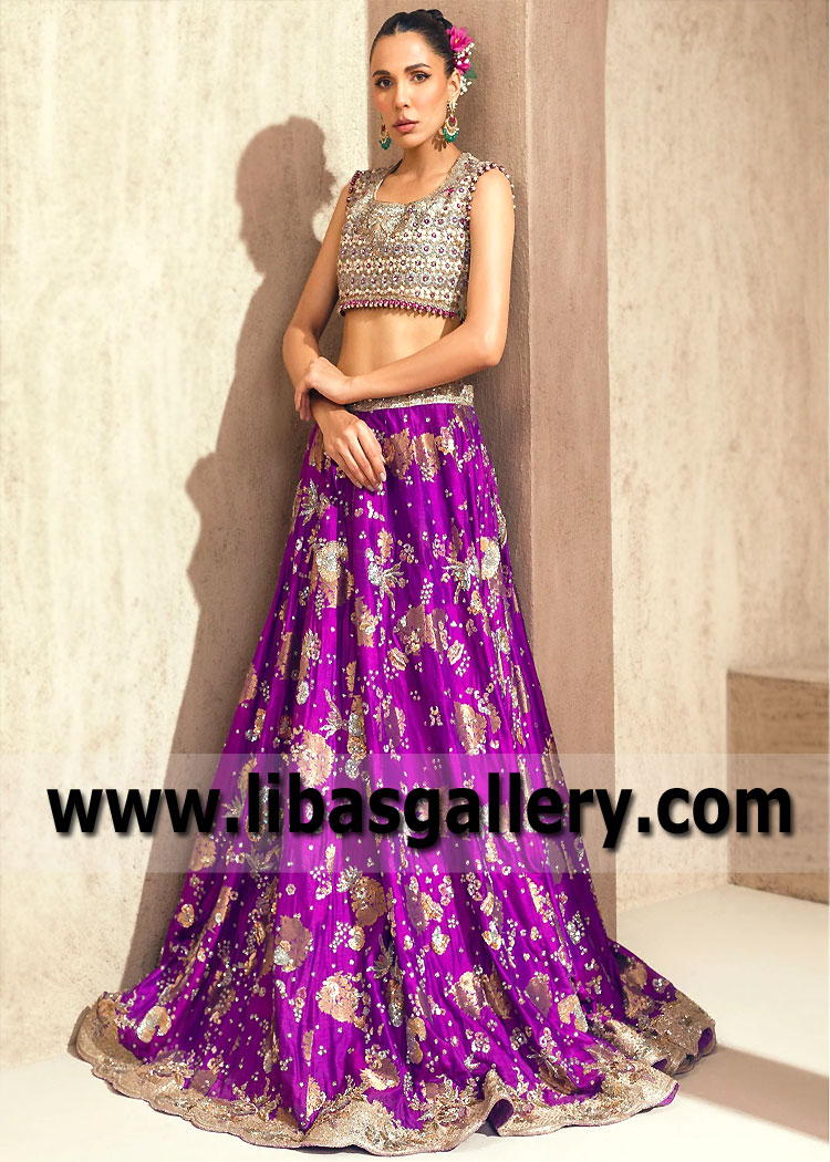Mardi Gras Flora Wedding Lehenga