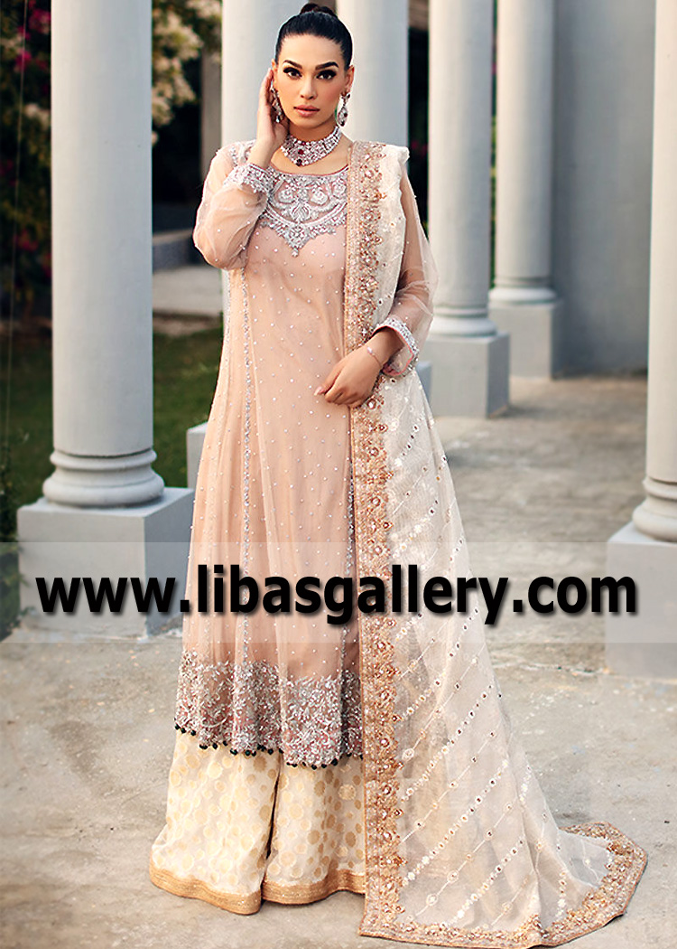 Kalidaar and Sharara for Wedding Fairfax Maryland USA Pakistani Designer Aisha Imran Sharara