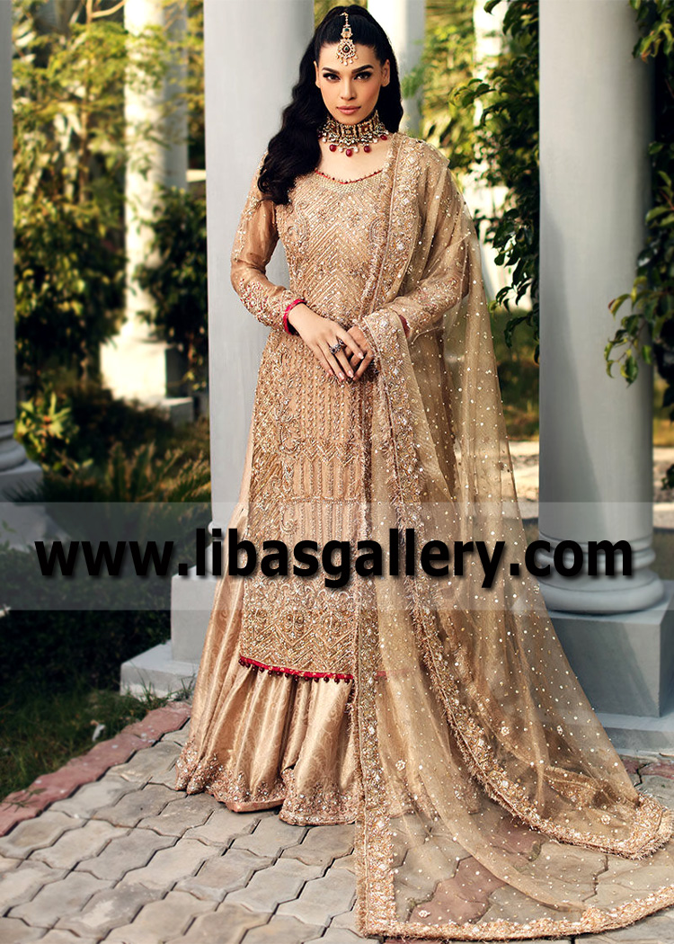 Asian Wedding Gharara Dresses Designer Aisha Imran Gharara Dresses Houston Texas TX USA Shop