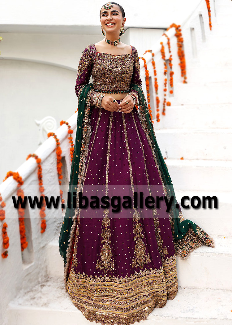 Wedding Lehenga Dresses Heights Garden City Michigan Designer Aisha Imran Lehenga for Shendi Pakistan