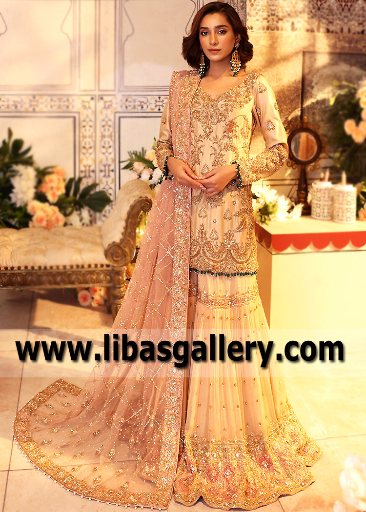 Pakistani Bridal Gharara for Nikah Bridal Gharara for Special Occasion UK USA Canada Australia