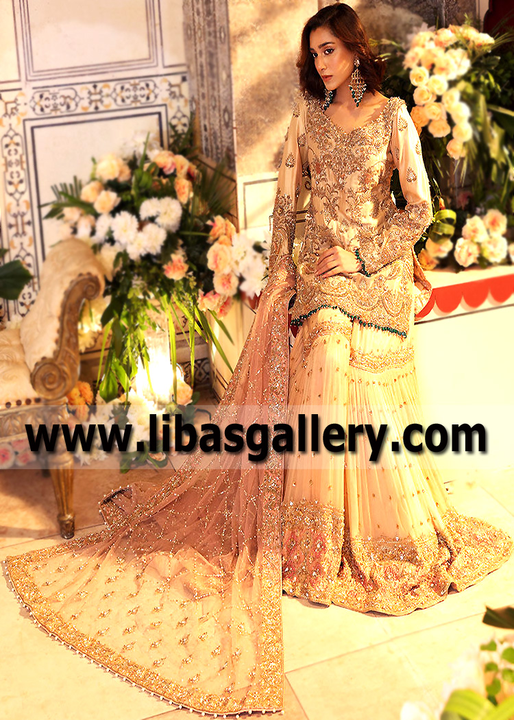Light Misty Rose Serandite Gharara and Raw Silk Shirt