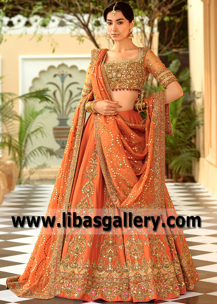Persimmon Villiaumite Lehenga Choli