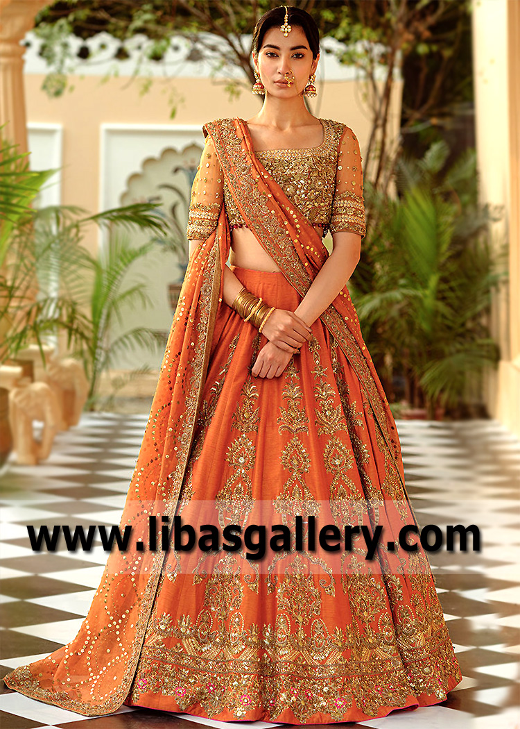 Persimmon Villiaumite Lehenga Choli