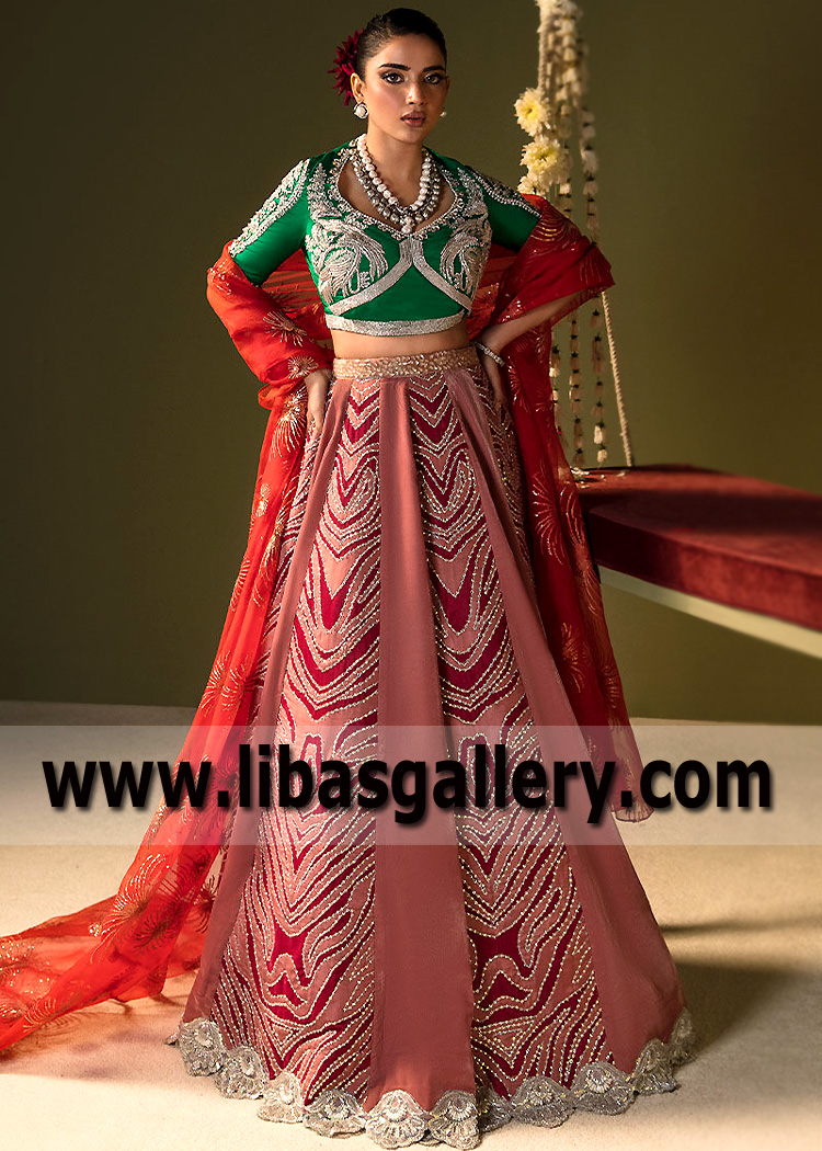 Old Rose Hubnerite Lehenga
