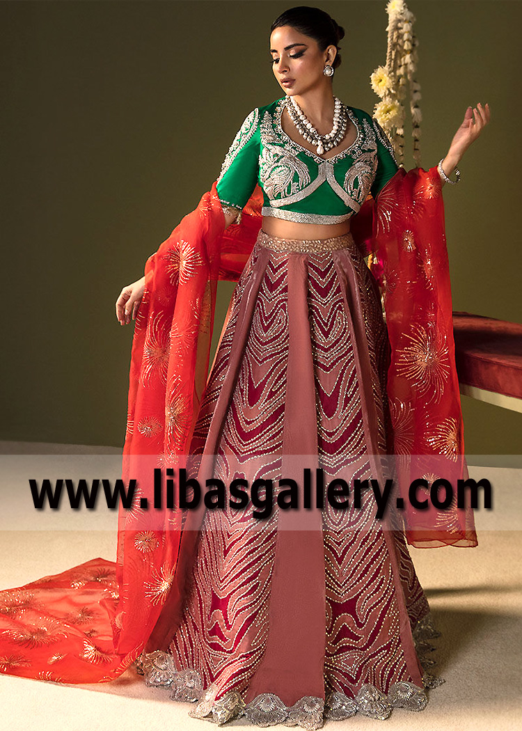 Old Rose Hubnerite Lehenga