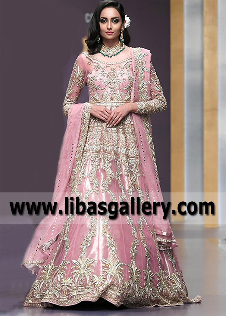 Bridal Pishwas Lehenga USA Baltimore Maryland Pakistani Designer Sadaf Fawad Khan Pishwas Lehenga