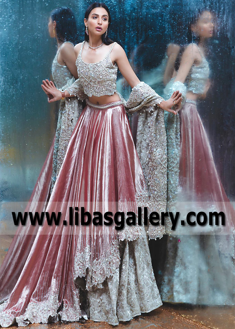 Designer Pink Lehenga Leicestershire UK Sadaf Fawad Khan Wedding Formal Collection Lehenga Choli