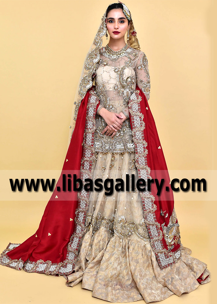 Pakistani Bridal Wear Sadaf Fawad Khan Yonkers New York USA Latest Bridal Farshi Lehenga Dresses