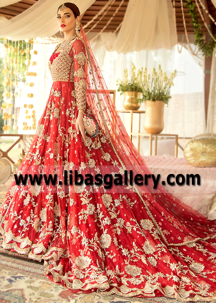 Traditional Wedding Dresses Trends Pakistani Bridal Pishwas Lehenga from Sadaf Fawad Khan