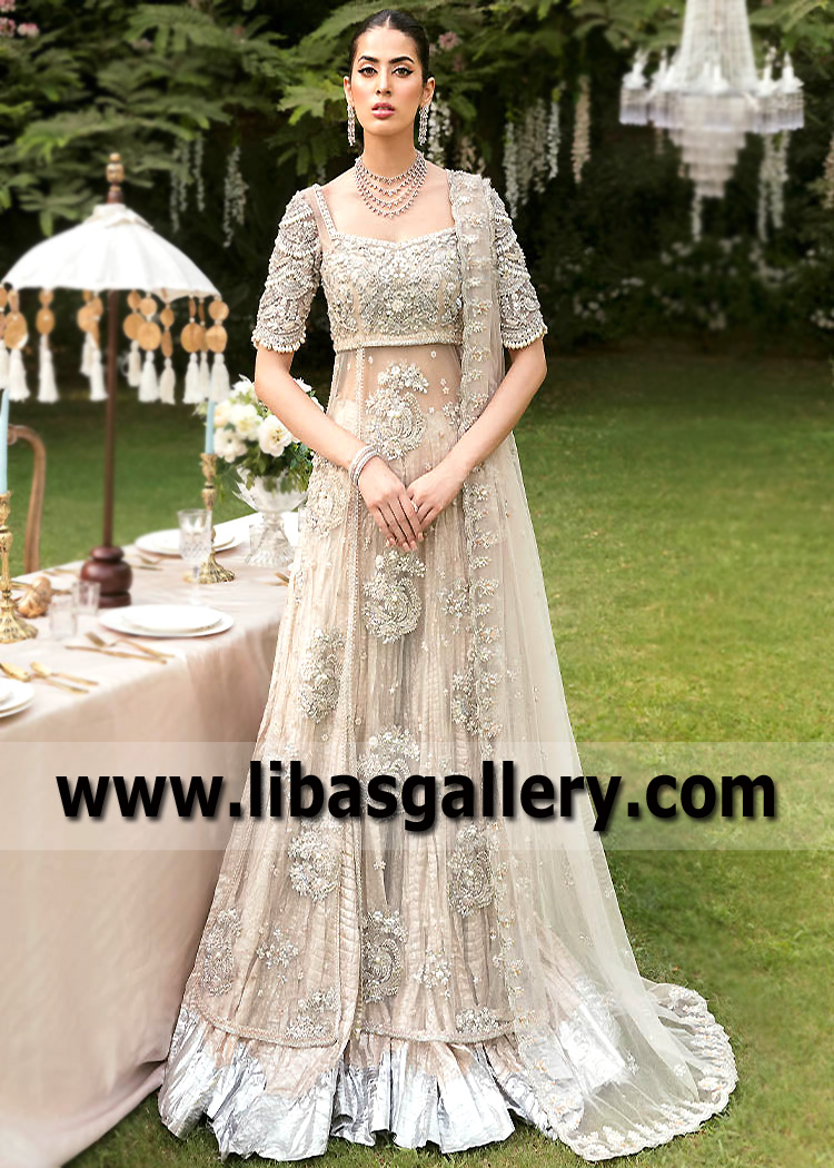 Almond Shortite Pishwas Walima Dress