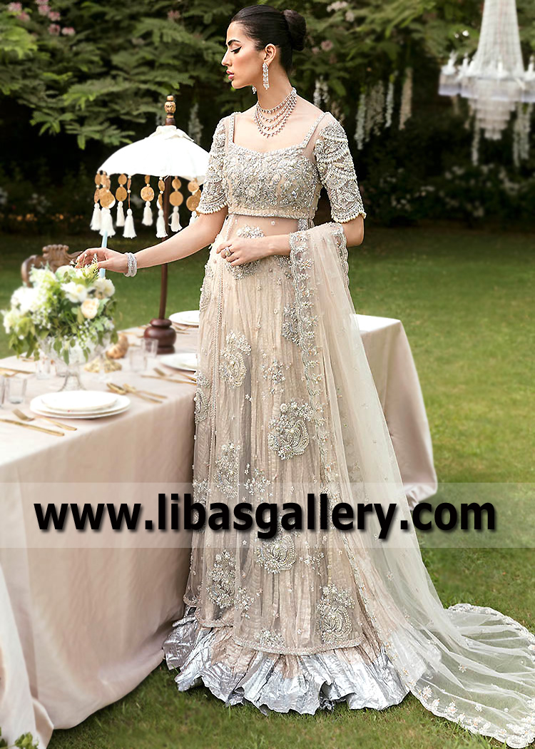 Almond Shortite Pishwas Walima Dress