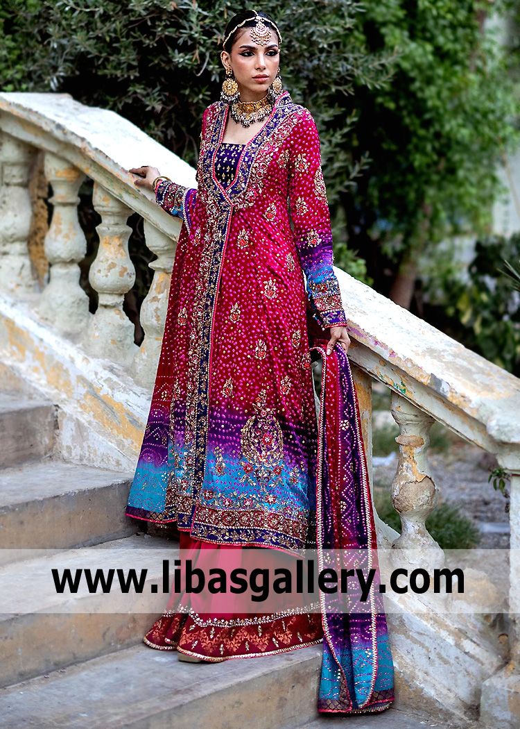 Rose Red Julia Chunri Angrakha and Sharara