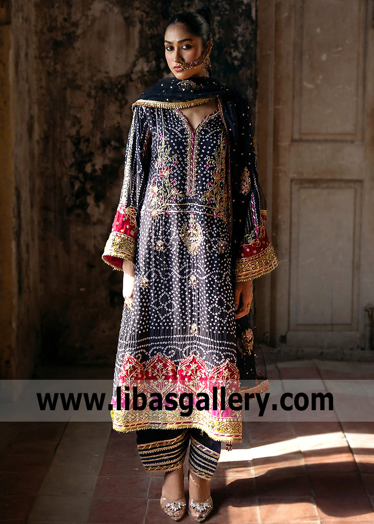 Midnight Black Forsythia Shalwar Kameez