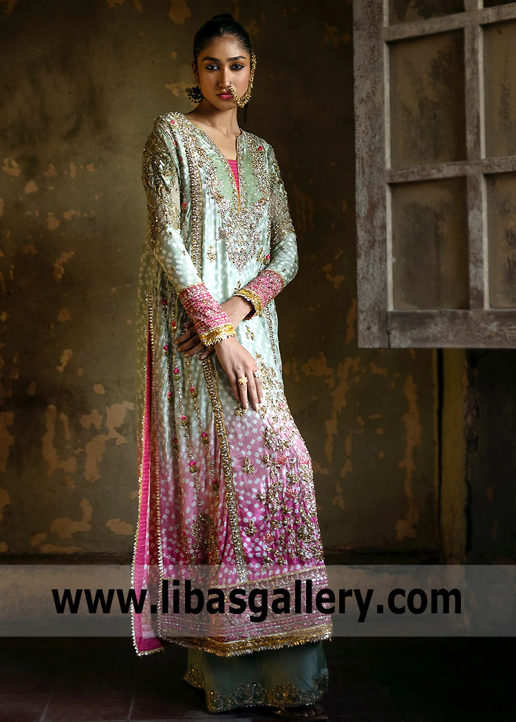 Celadon Amaryllis Long Shirt and Flared Trousers Suit