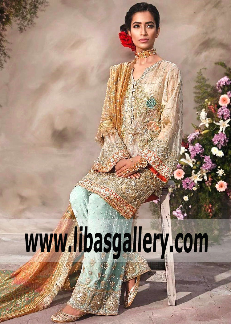 Indian Pakistani Fully Embellished Kurta Dresses Chicago Illinois IL USA Suffuse by Sana Yasir Engagement and Special Occasion Dresses