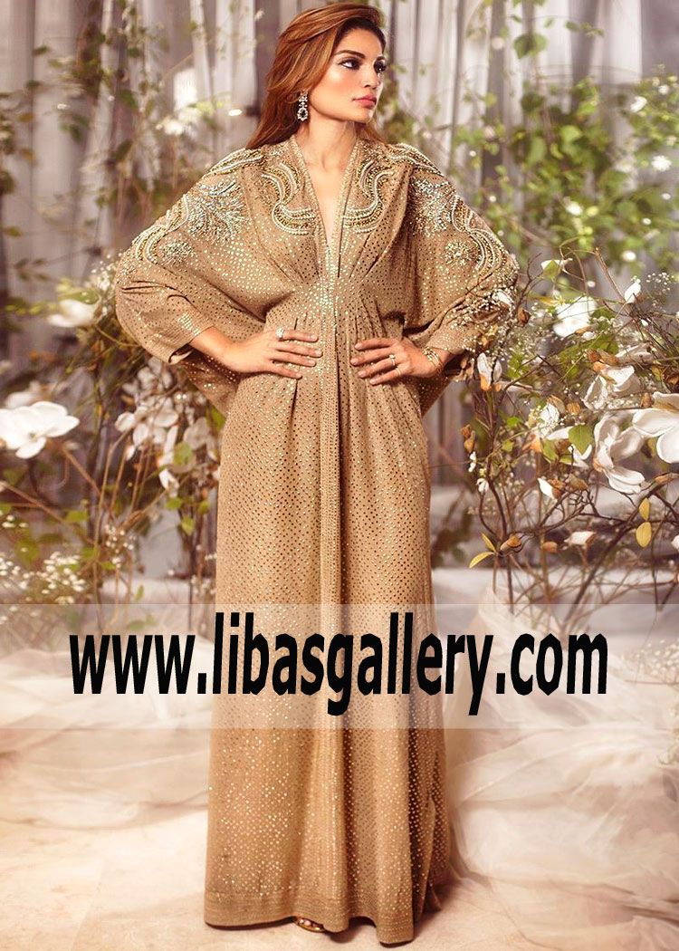 Farida Hasan - Shop for Designer Floor Length Arabic Bridal Wear Saihat Al Qatif Saudi Arabia Exquisite Bridal Kaftan