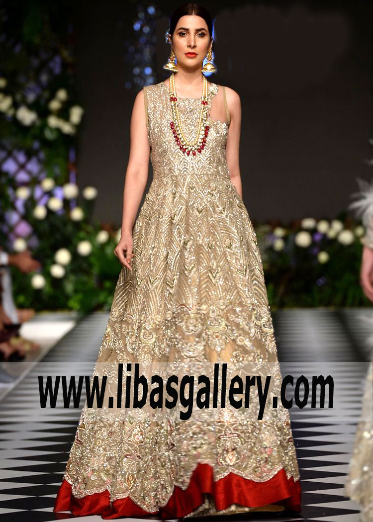 Extremely Beautiful Chamoisee Crocus Anarkali