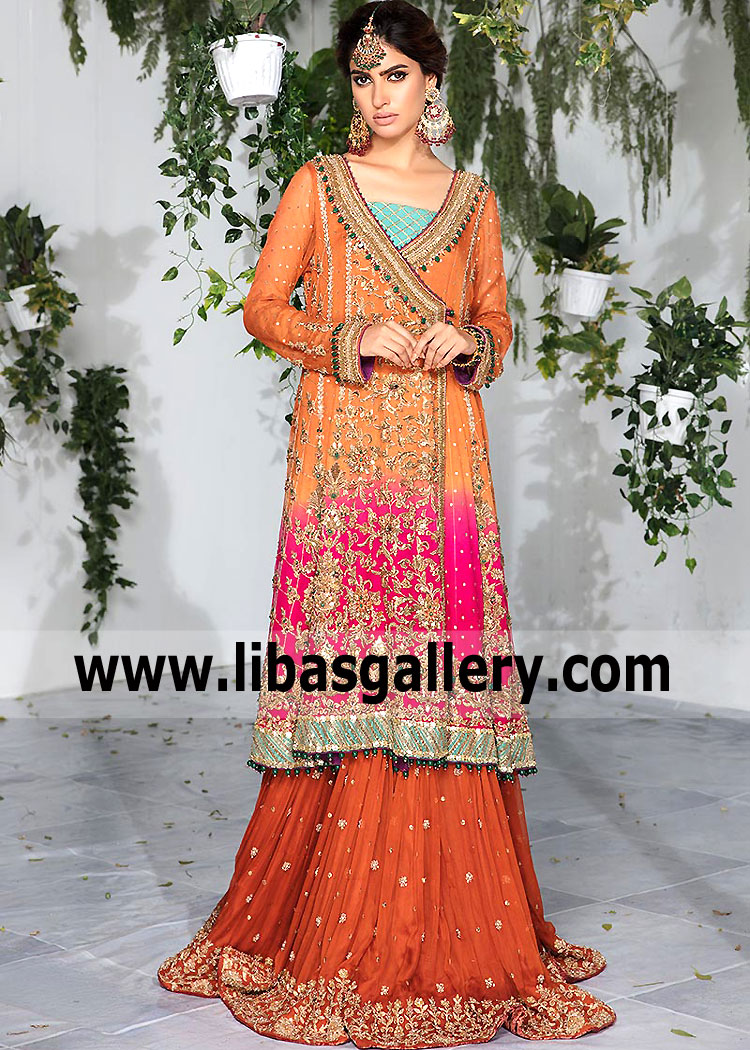 American Rose Angarkha Suit for Wedding Functions