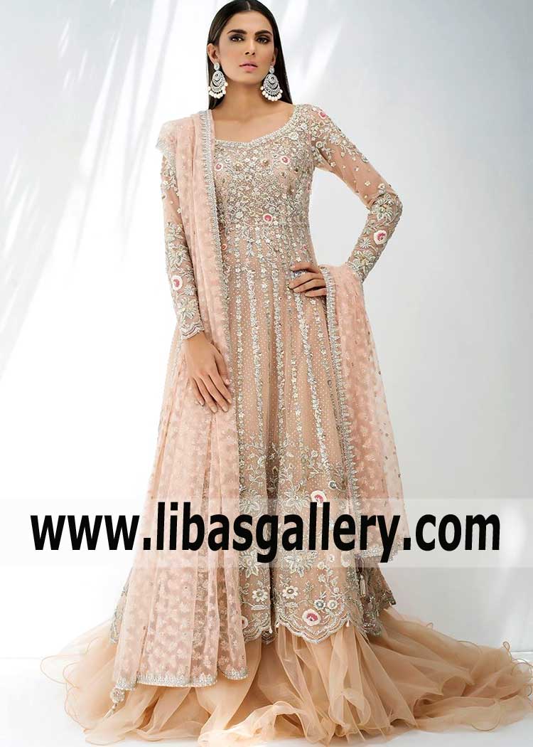 Ravishing Fully Embellished Asian Wedding Gown for Special and Wedding Occasions