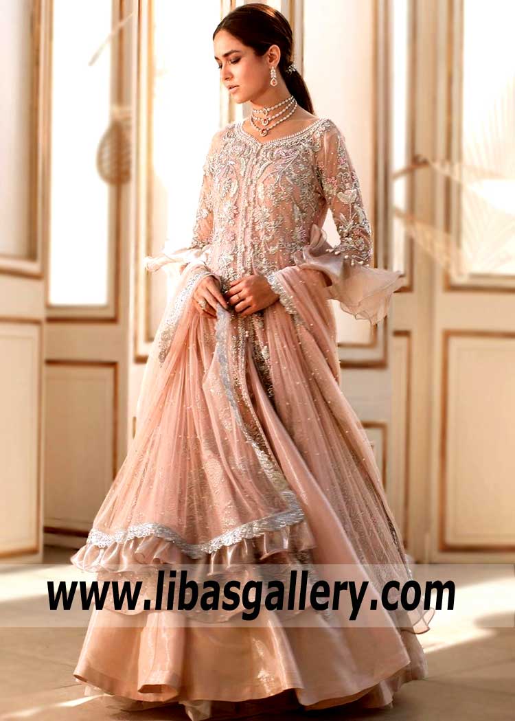 Desirable Rose Gold Wedding Lehenga for Engagement and Special Occasions