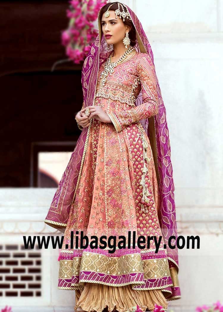 Farah Talib Aziz Bridal Anarkali Gorgeous Bridal Lehenga UK USA Canada Australia Saudi Arabia