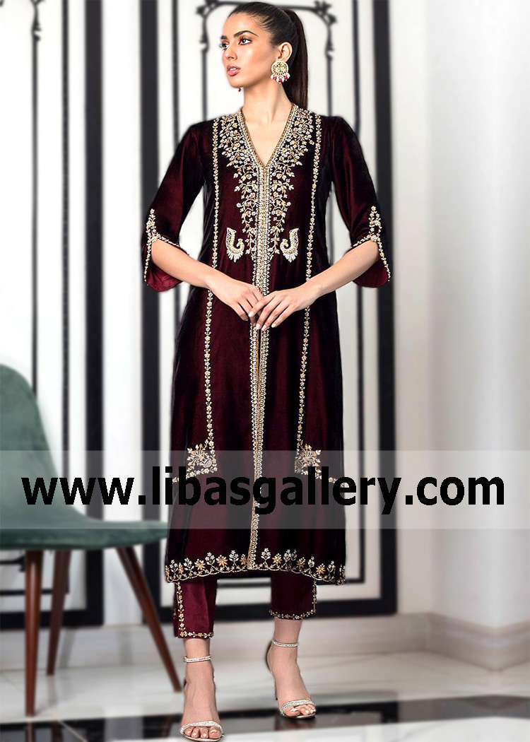 Seal Brown Greci Party Wear