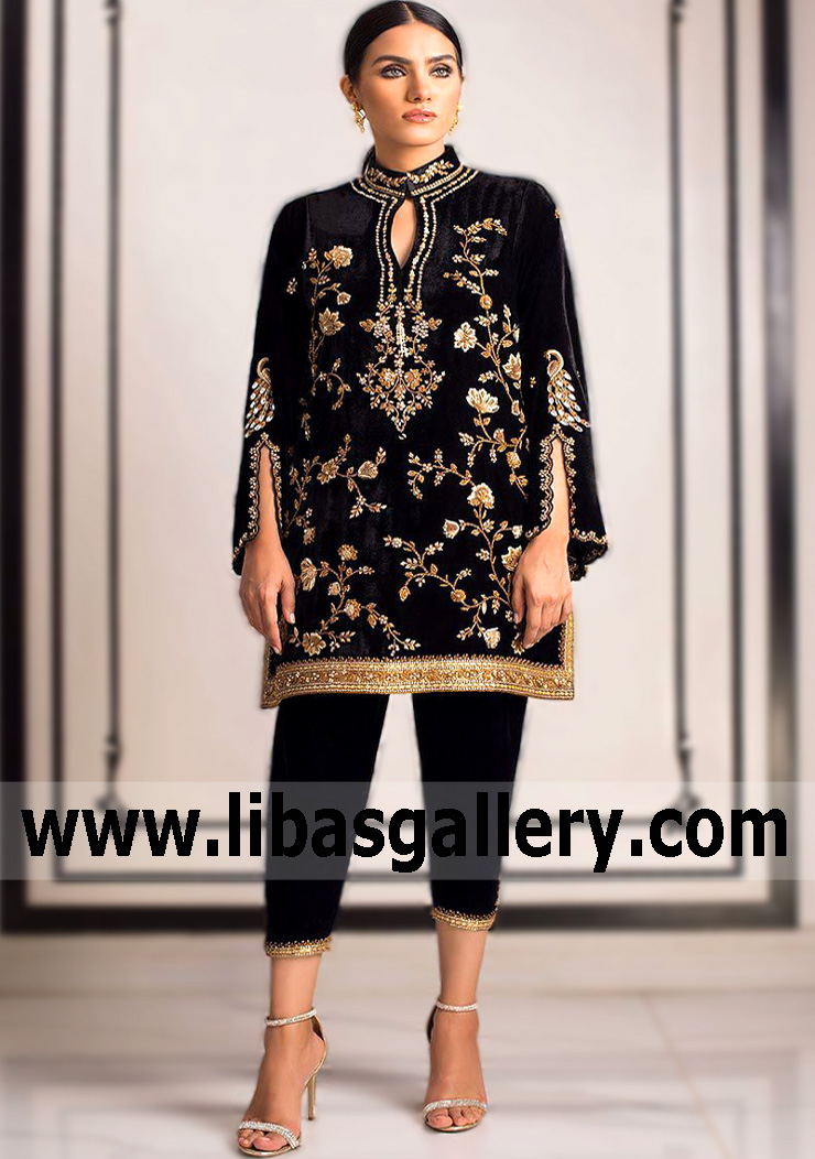 Black Nenufar Embellished Kurta
