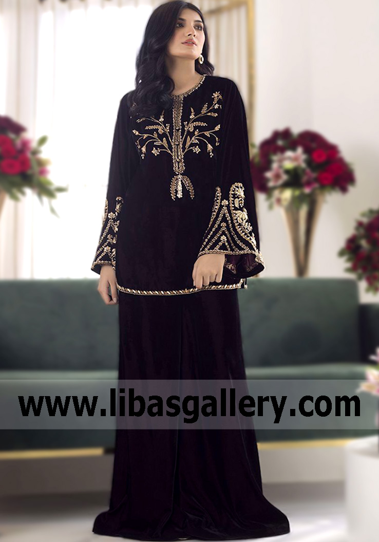 Seal Brown Orsi Party Wear Palazzo